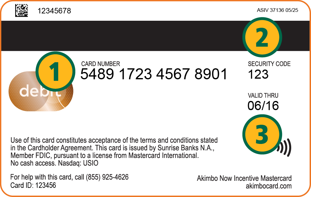 Back of King County Metro Flex Debit card
