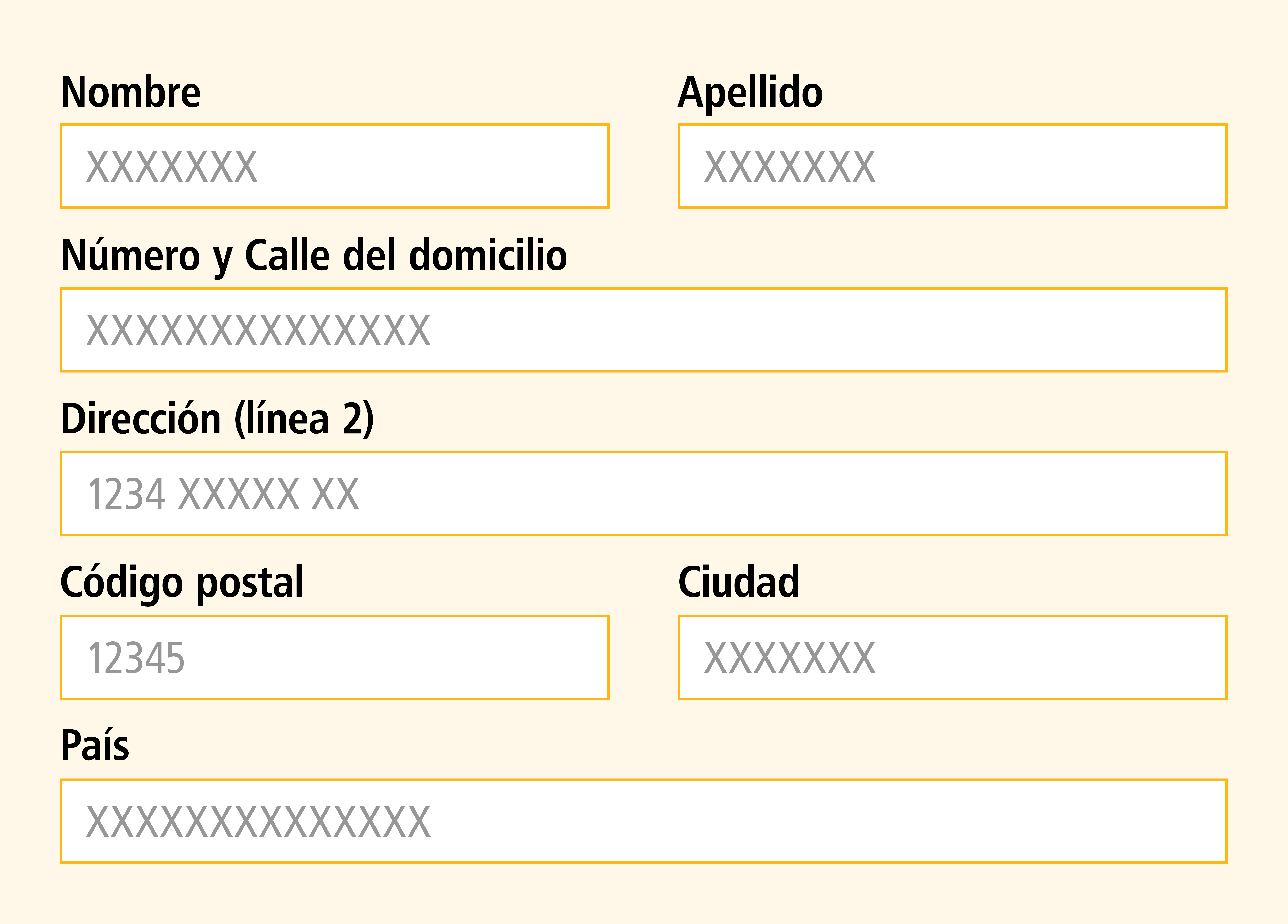 image of sample form for online purchases